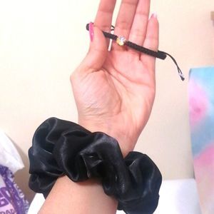 Macrame bracelet Rhinstone and scrunchie